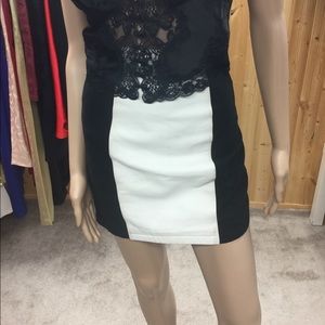 Wilson Vintage Black & White Leather Skirt XS